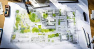 Landscape-design-plans-on-desk