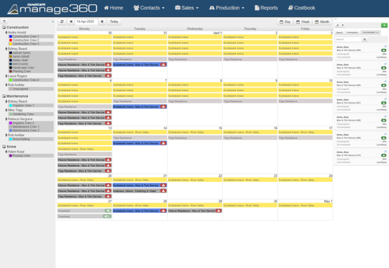 Job Management Calendar