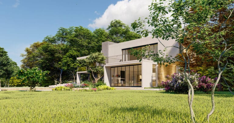 luxury home with landscaping costs